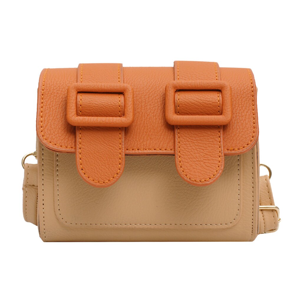 Vrouwen Hit Kleur Schoudertassen Pu Lederen Kleine Flap Crossbody Purse Handtassen Populaire Eenvoudige Vrouwelijke Dagelijkse Tas: Oranje