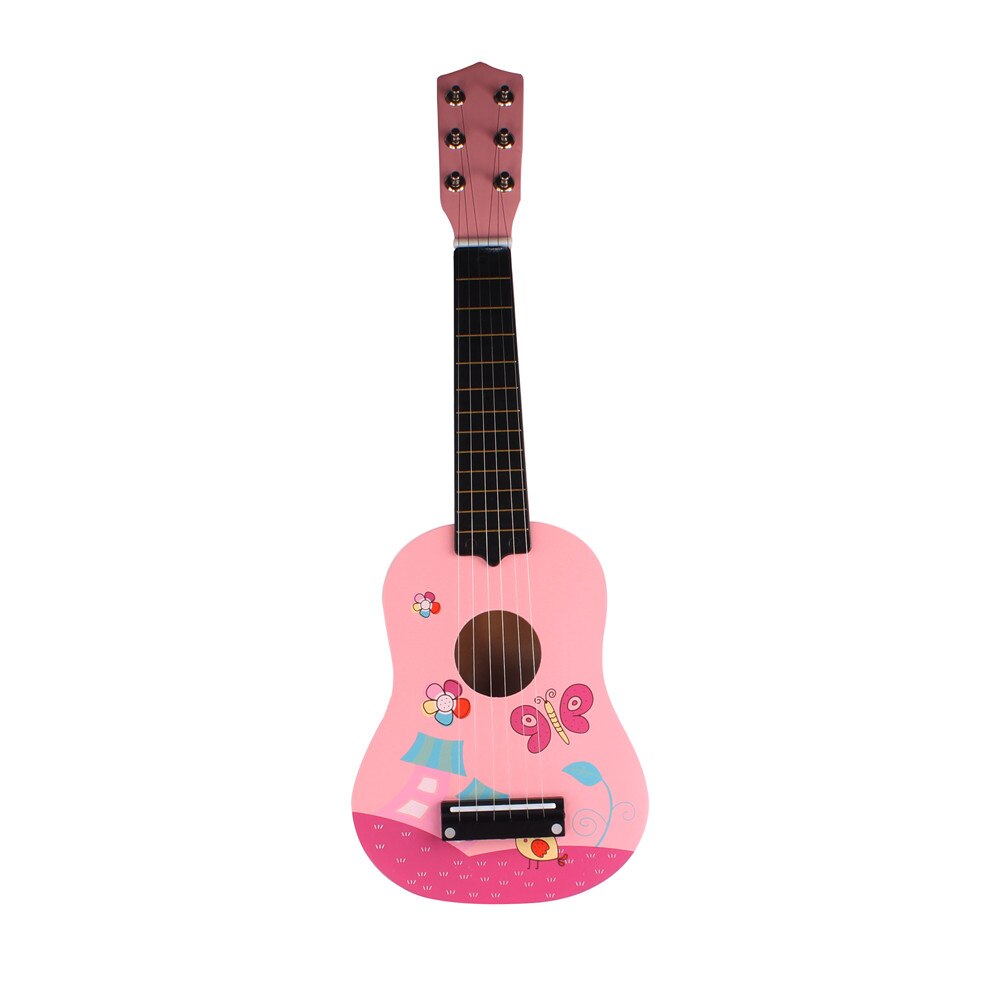 SOACH guitare pour enfants 6 cordes ukulélé rose papillon fille enfant guitare acoustique en bois débutant petite guitarra