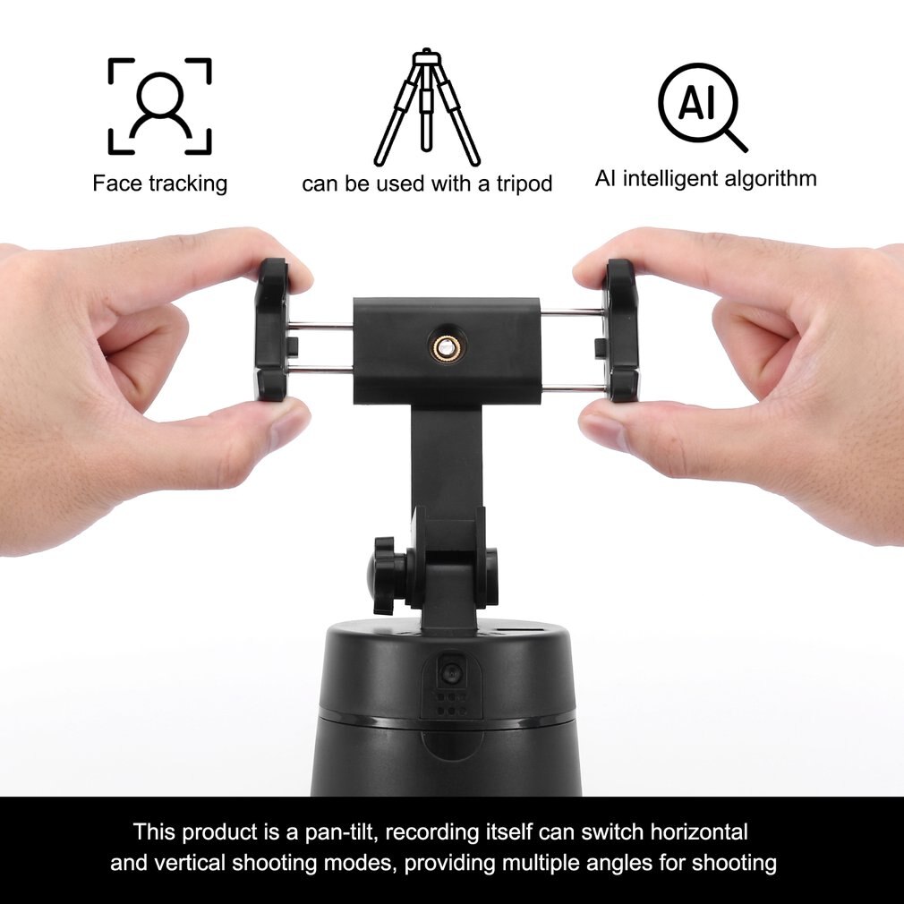 360° Rotation Auto Smart Shooting Selfie Stick Intelligent Follow Gimbal AI-composition Object Tracking Face Stand