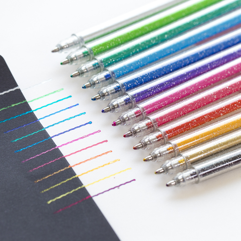 12Stck Blitz farbe Textmarker Kuli-einstellen 1,0mm kugelschreiber Marker Liner hervorhebung zeichnung malen Album kunst Schule f894