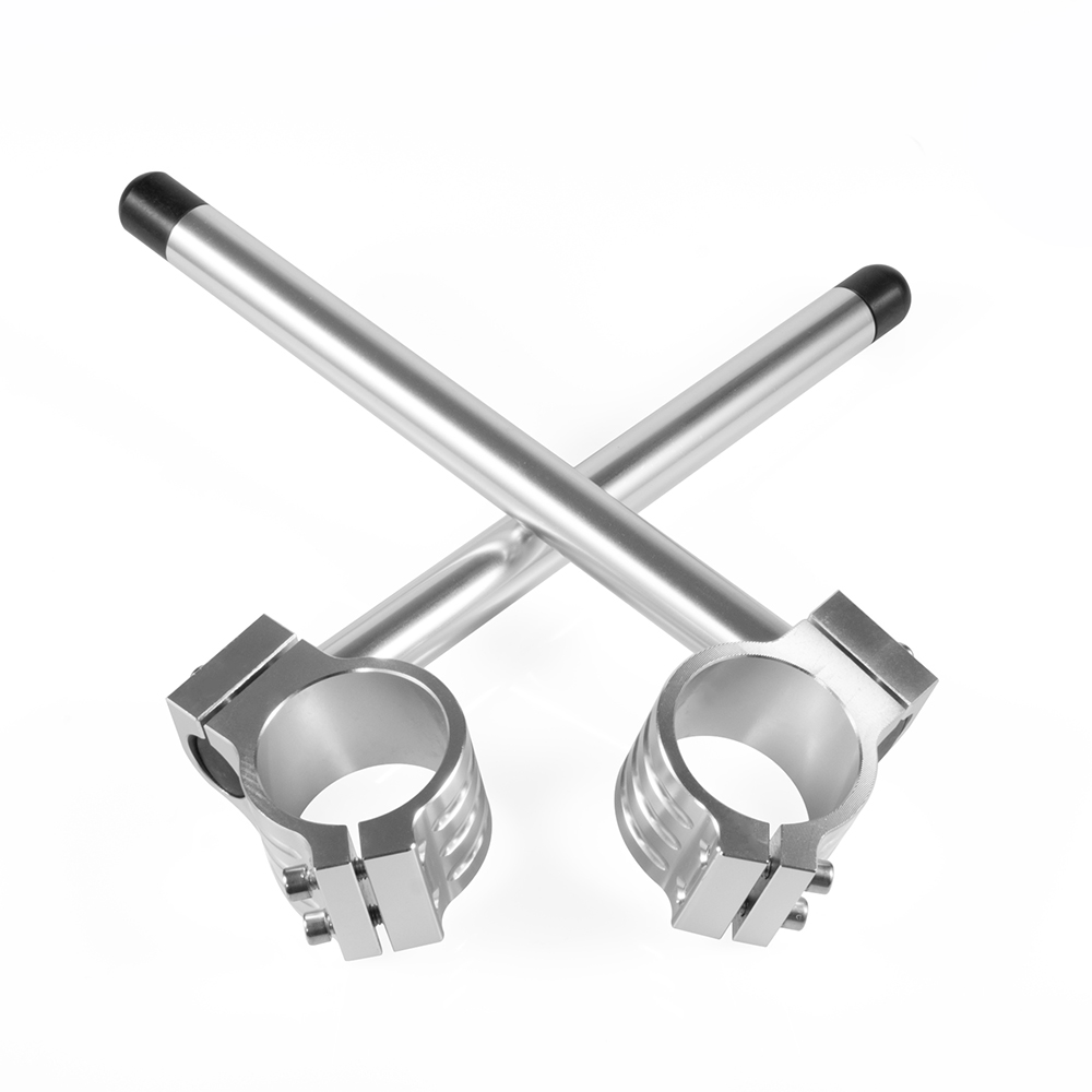 50mm universal clip on bar styret clip-ons silver clip on clamp gaffel handtag bar motorcykel tillbehör