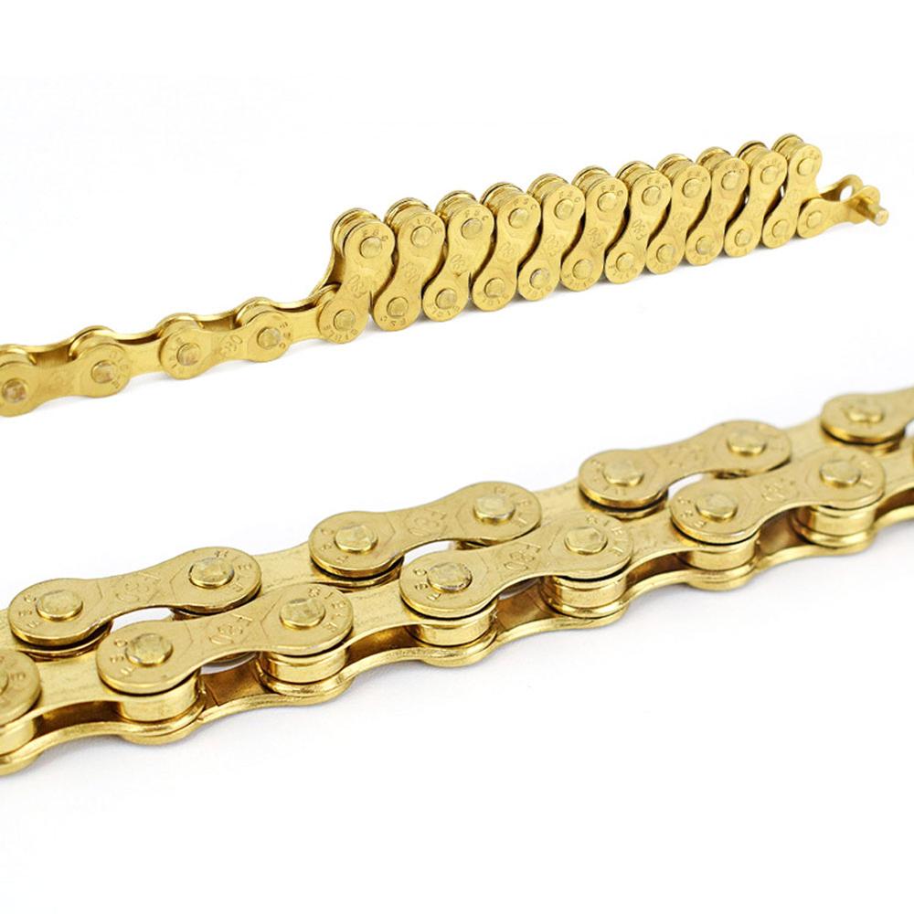 Mountain Road Bike 8 Speed Chain Folding Bicycle Gold Shifting Chain Mountain Road Bike MTB Chain Part Cycling
