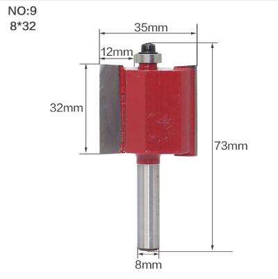 1pc 8mm Shank Height 1/2" X Depth 3/8" T Slot Milling Cutter Wood Router Bit Tungsten Wood Milling Citters Woodworking Tools: NO 9