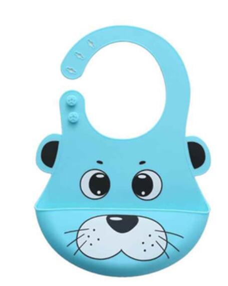 Søte låve spedbarn baby smekker myke silikon smekke vanntett spytt dryppende smekker: Blå