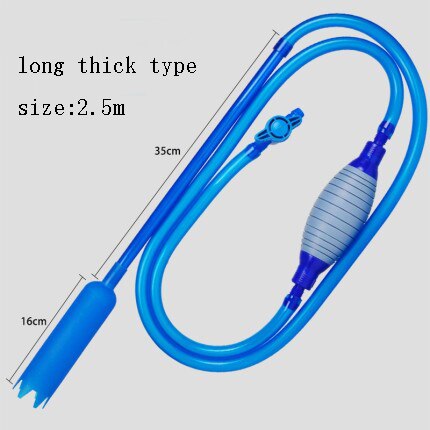 Fish tank aquarium siphon sponge filter with water valve aquarium cleaner 1pc: long with valve