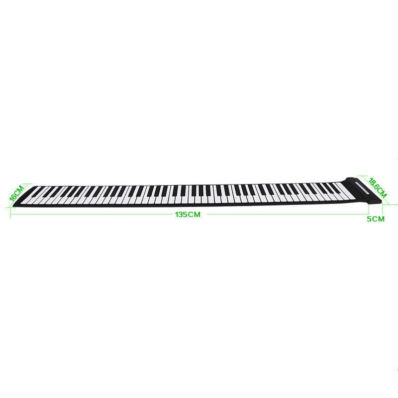 Roll up klaver 88 taster karaoke silikone fleksibelt elektronisk keyboard ingen højttaler