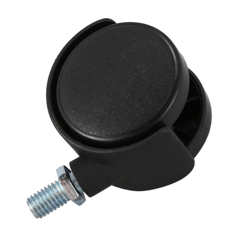 Plast Svinghjul - 8mm Gjenget Stang - 1,5" Hjul - 20 stk Svart