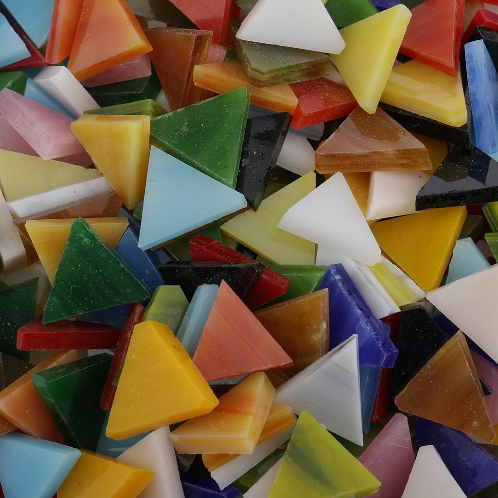 300 Uds. Mosaico de vidrio con forma de rombo triangular, azulejos de mosaico, Tessera para artes, manualidades DIY, 12mm