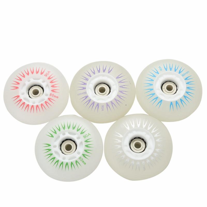 80mm 90A Skateboard Flashing Roller LED Light Roller Inline Sliding Skating Flash PU Roller Skate Wheels Rollerblade Accessories