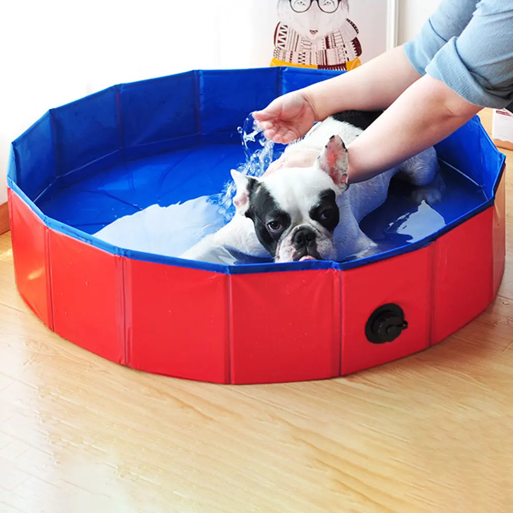 Foldable Dog Swimming Pool Pet Dog Bathing Tub Pool for Small Dogs Pet Indoor Outdoor Cool Bathing Wash Bathtub Pet Accessories