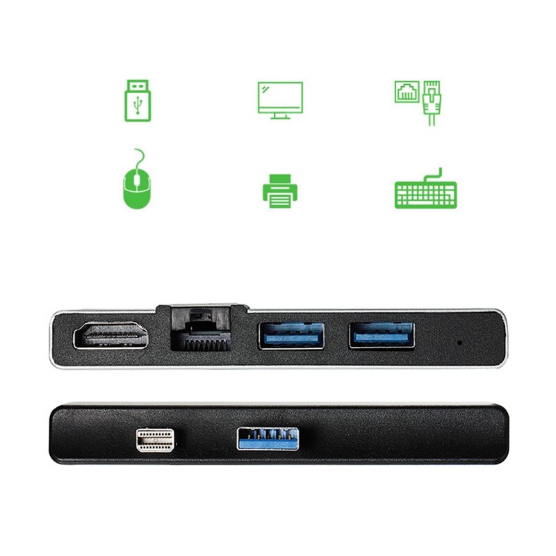 6 in 1 usb hub 4k hdmi gigabit ethernet adapter sd/tf docking station til surface go