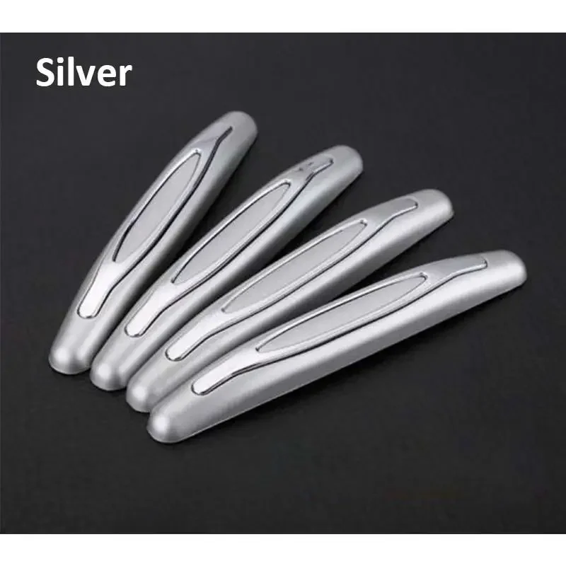 4 Pcs / Set Anti-Collision Car Door Protection Strips Scratches Universal Car Door Guard Strips: Silver