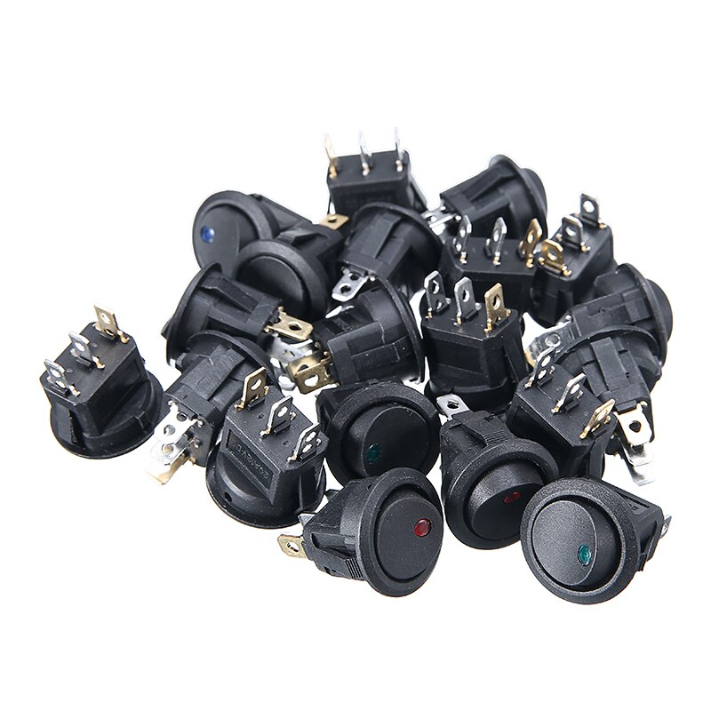 20x Car Pushbutton Switch ON/OFF Round Rocker Swit... – Vicedeal