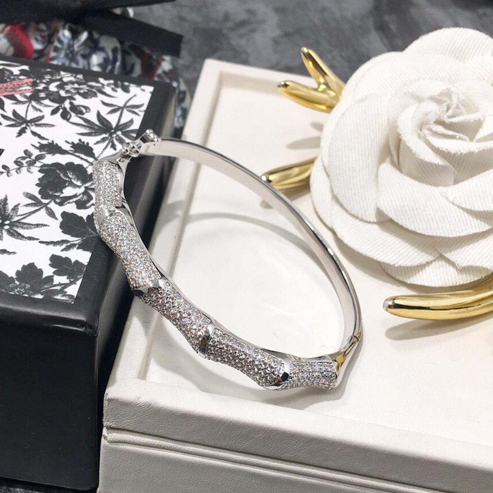 Geometric Crystal Cuff Bracelet - Platinum Plated Copper - Luxury Women's Fashion Jewelry: Plated