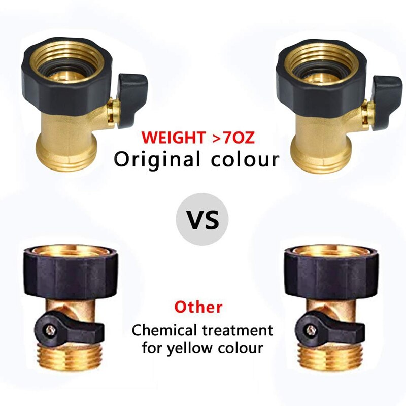 SZS Heavy Duty Brass Shut Off Valve Garden Hose Shut Off Valve Garden Hose Connector (2PCS) +4x Extra Pressure Washers