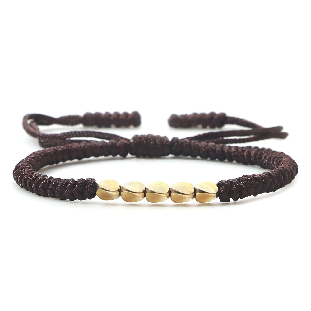 Pulsera de cuentas de cobre budista tibetana hecha a mano, nudos con dijes, cuerda de Buda, brazaletes de hilo trenzado de la suerte ajustables para mujeres y hombres: Verde Dragonly
