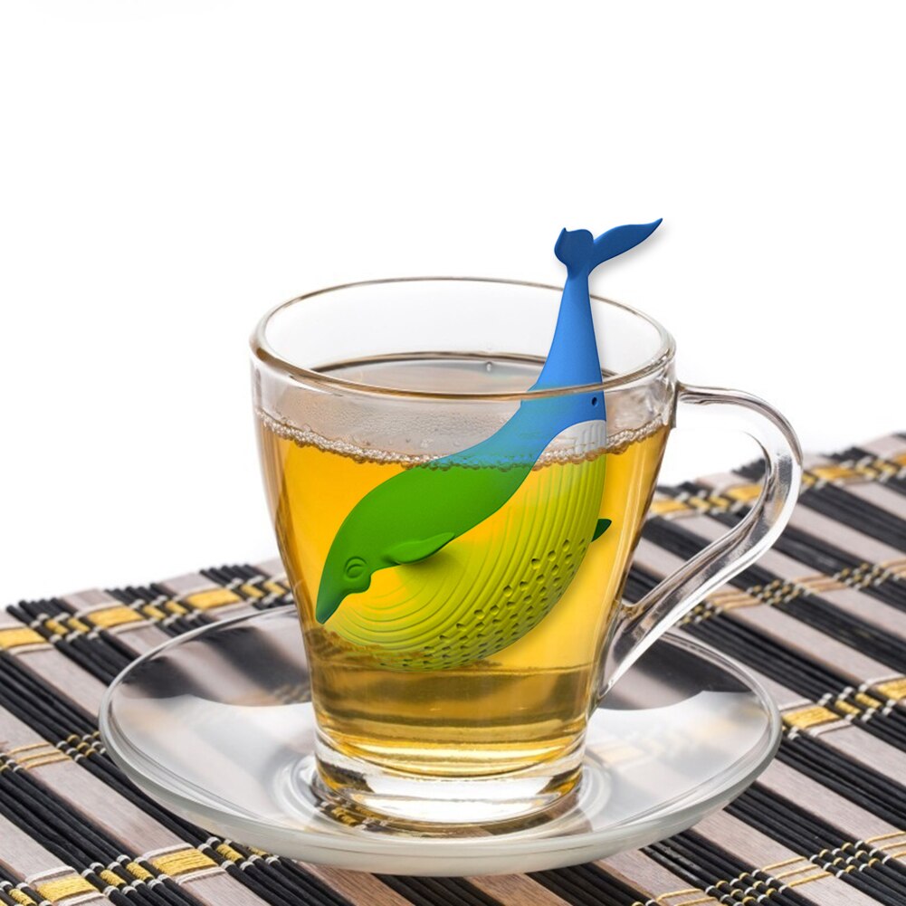 Herbruikbare Siliconen Thee-ei Creatieve Walvis Grappig Kruidenthee Tas Koffie Filter Diffuser Zeef Dier Filter Thee Accessoires