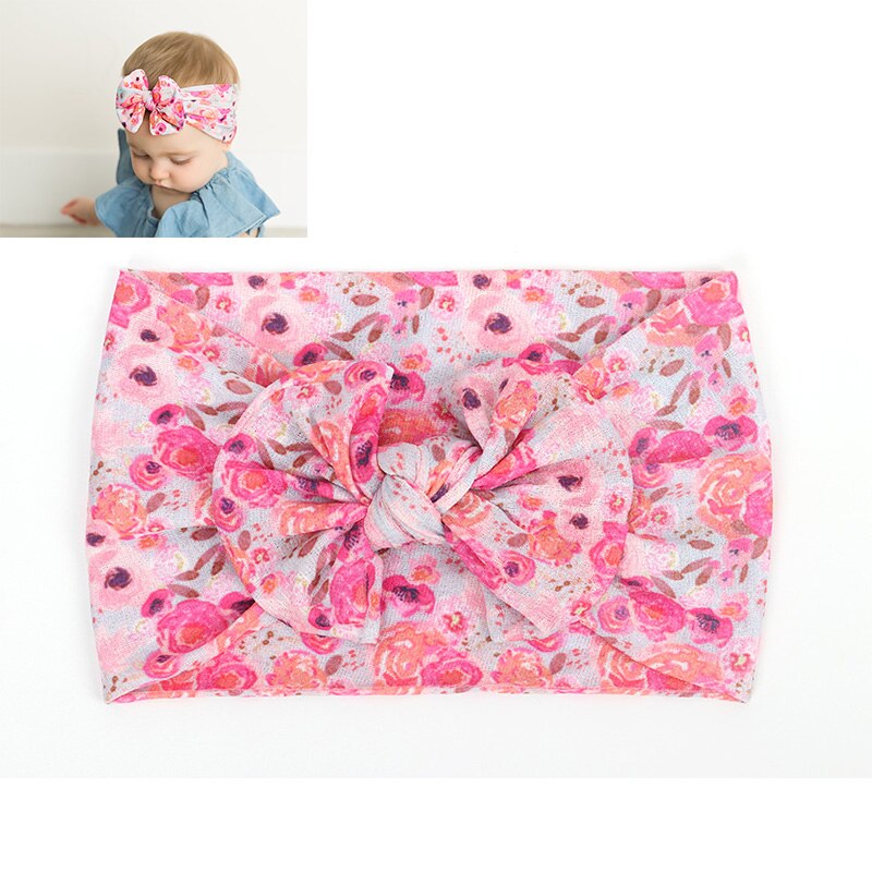 Headwrap Girls Hair Band Nylon Headband Newborn Baby Hairband Bowknot Turban Baby head wear 0-3 Years