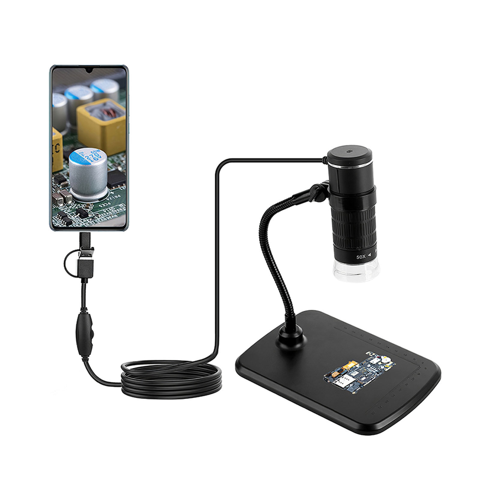 50-1000X Vergroting Handheld Draagbare Digitale Microscoop Usb Interface Elektron Hoge Prestaties Lichtgevoelige Wafer