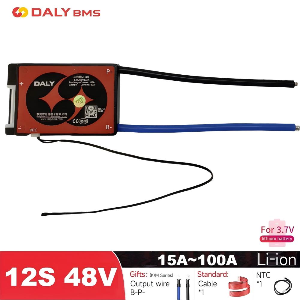 12S BMS Lithium-Ionen-Akku 48V 15A 20A 40A 60A 100A Gleichgewicht Gremium NTC-Sensoren für 12S 18650 Li-Ionen-Akku E-Fahrrad-Rolle