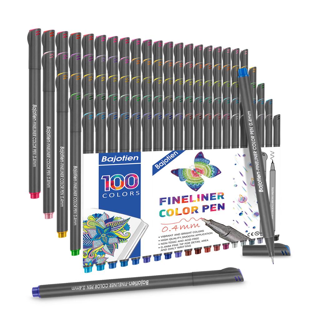 Fineliner kunst tuscher penne dobbelt spids tegning maleri akvarel pen 12 24 36 48 60 100 farver til kalligrafi tegning skitsering