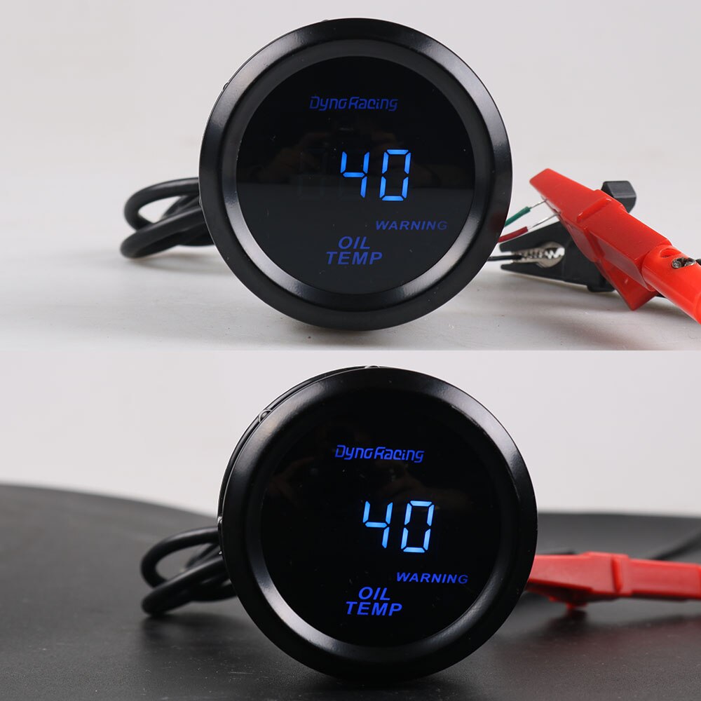 Dynoracing 2inch 52mm Blue LED Digital Car Oil Temp gauge 40-150 Celsius Oil Temperature Meter With Sensor