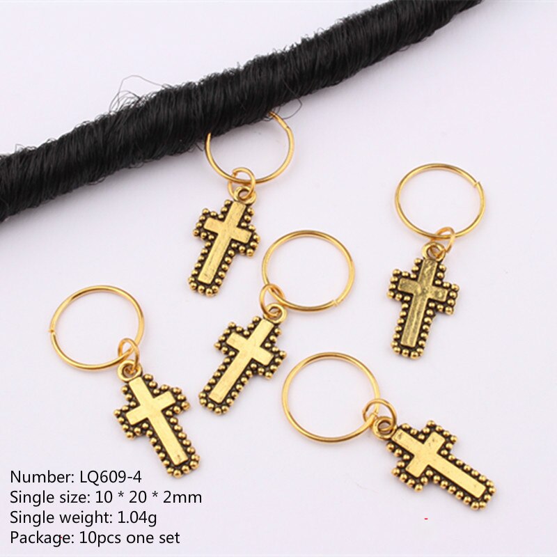 10 stk/pakke golden life tree sommerfugl charms manchetter ringe smykker dreadlock tilbehør hår fletning dread dreadlock perler clips: Nr. .4