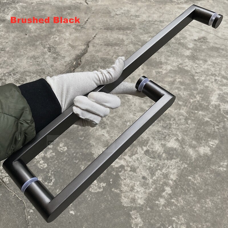 Glass door handle,shower door handle,stainless steel 304 handle,bathroom handle(SJ-3016): Brushed Black