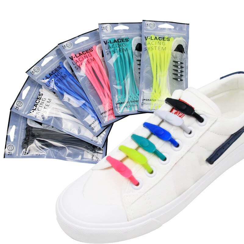 14 stuks/set Van Luie Kraag Kant Stretch Siliconen Veters Sport Kant Kinderen \'s Volwassen Veters