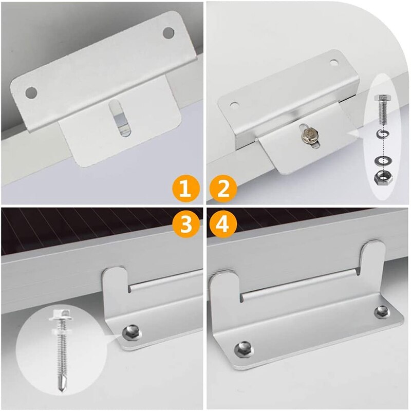 4 Sets Solar Panel Mounting Z Bracket Mounts,Solar Panel Roof Mounting Kit with Nuts and Bolts for RV, Roof,Boat