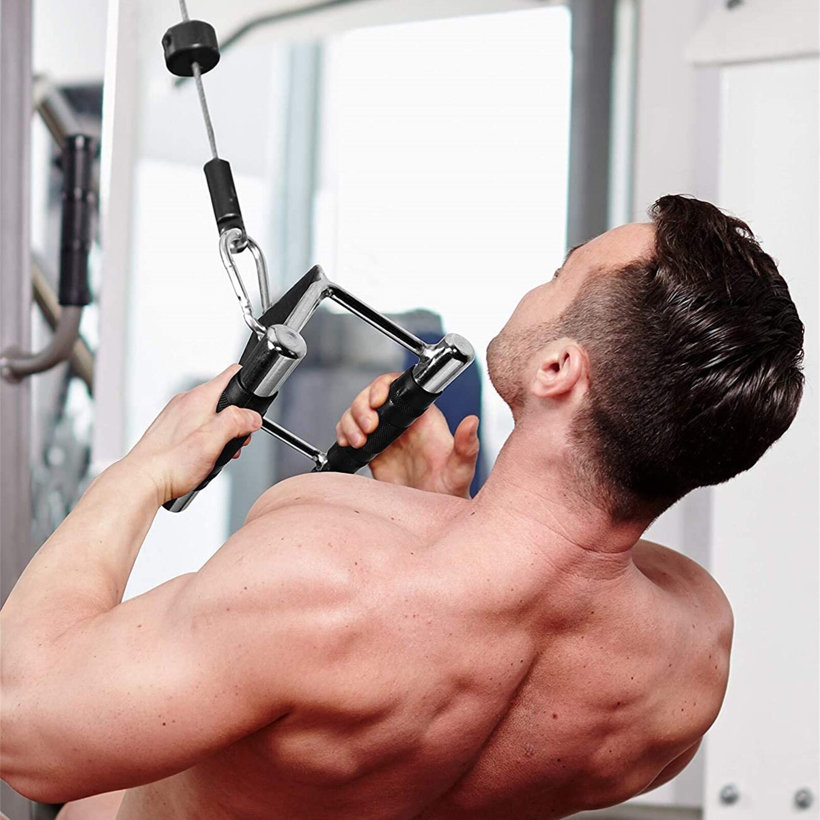 Steel Gym V Handle Cable Attachment Handles Heavy Cable Gym Cable Machine Double D Row Handle Machine Accessories