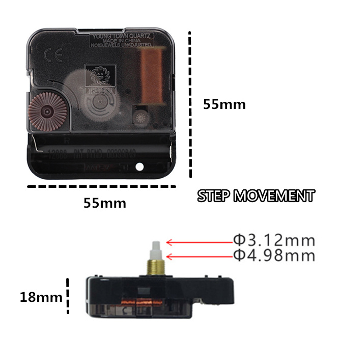 Multi-Size Zon 12888 Meerdere Lengtes Van As Diy Step-Beweging Quartz Wandklok Mechanisme Wandklok Vervanging onderdelen Kit