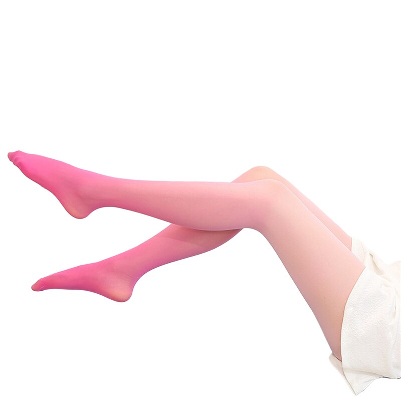 Women Tights Gradient Candy Colorful Pantyhose With Print Tights Female Stockings Pantys Winter Warm Tights Medias: Pink