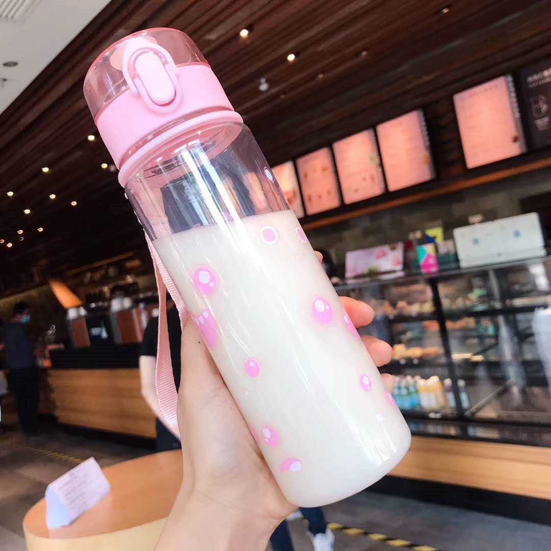 500ml rosa vattenflaska plast direkt dricka te mjölkflaska flicka skolvattenflaskor barn plastique sport cup