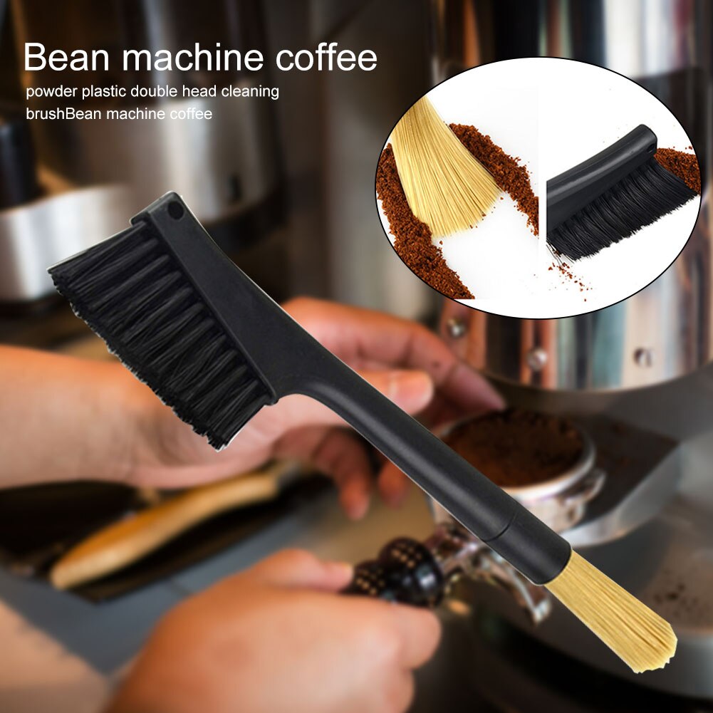 Thuis keuken espresso barista afstofgereedschap koffiemolen borstel bonen graan matcha verwijderbare machine reinigingspoeder dubbele kop