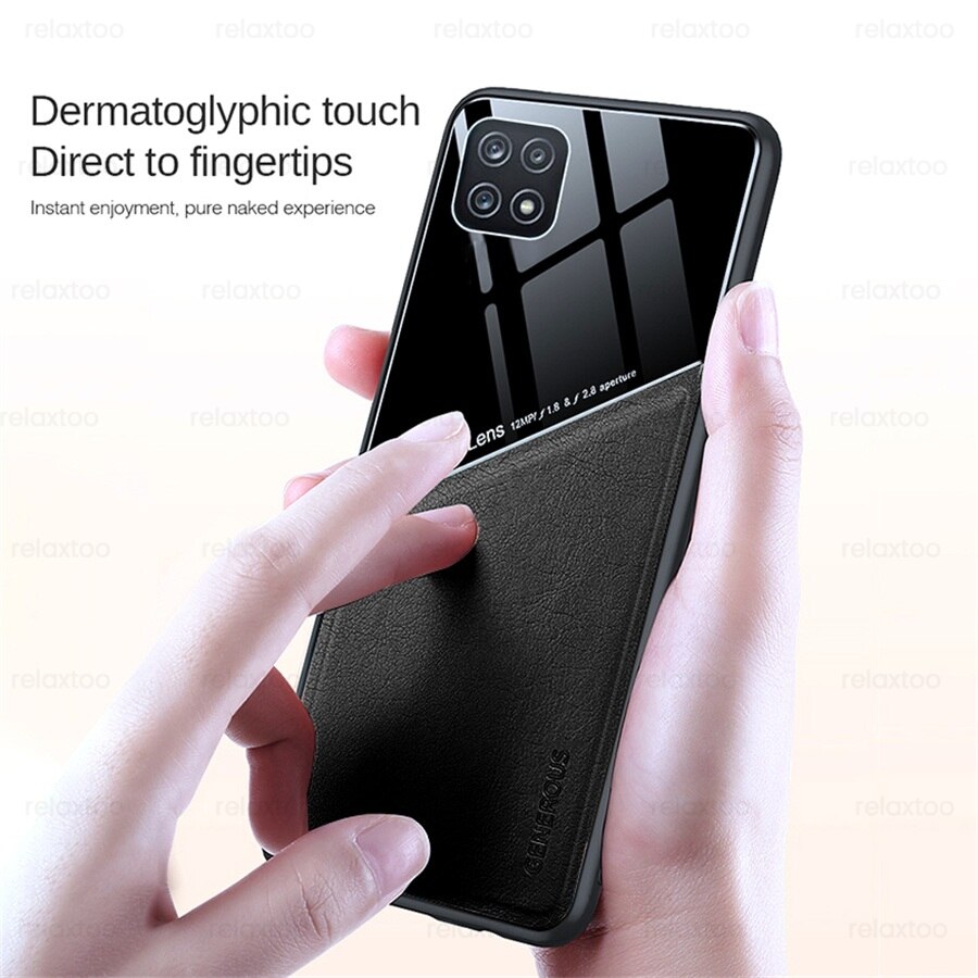Samung A 22S Case Leather Texture Car Magnetic Holder Back Cover For Samsung Galaxy A22 4G A22S 5G TPU Frame Protect Coque