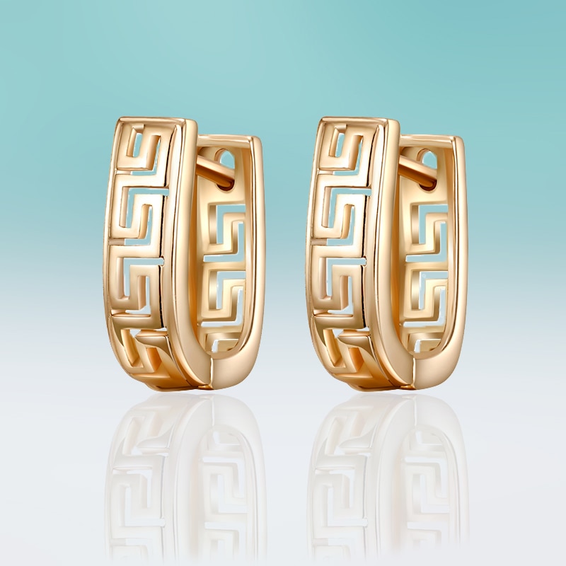 Einfache Gold Silber Farbe Zucht Ohrringe für Frauen Aushöhlen Metall Kupfer Geometrische Ohrringe Kleine Ohrringe