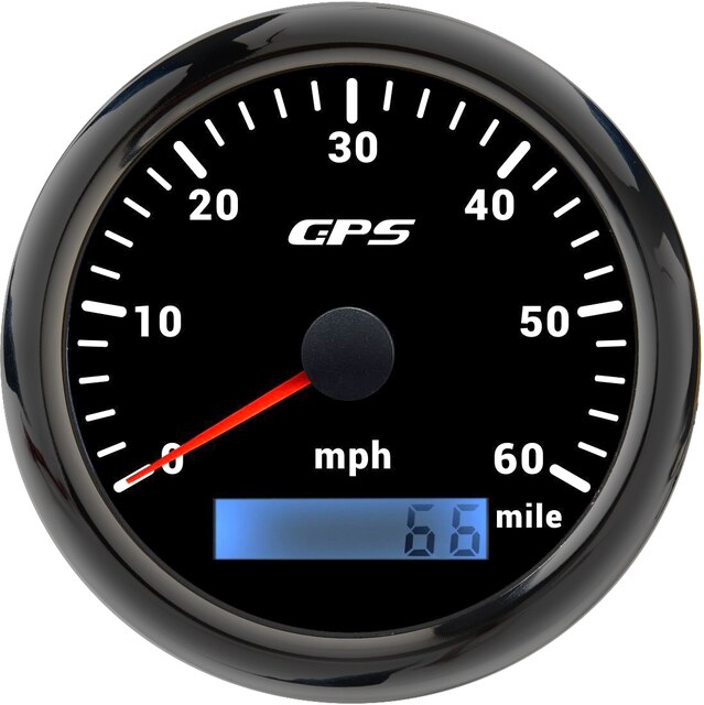 Tachimetro GPS 85MM 80 160 MPH miglia con sensore tachimetro retroilluminazione a 7 colori impostato per moto Marine Boat Car Auto 12V 24V: 60MPH Black