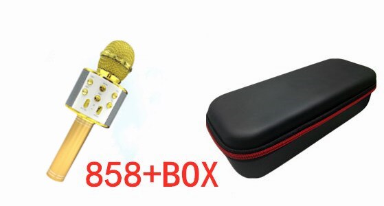 WS-858 Tragbare Drahtlose Bluetooth Mikrofon, EIN Mikrofon, Dass Unterstützt Mehrere Geräte, Home KTV Multi-Funktion Mikrofon: 858-Golden-Box