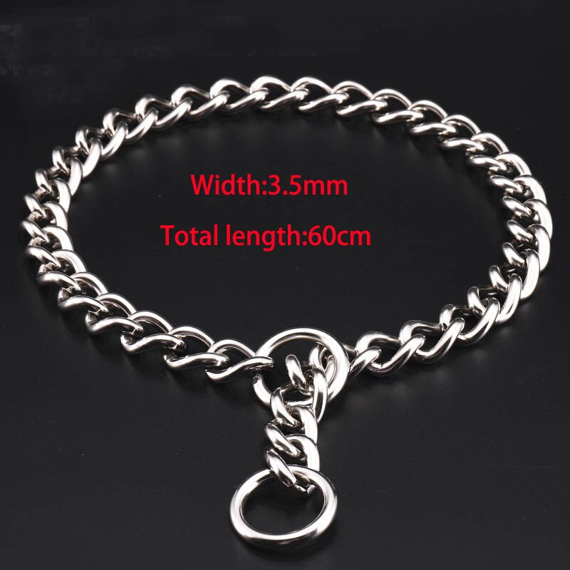 Heavy Duty Pet Collar 304 Stainless Steel P Chain for Dogs Training Choke Collars for Large Dogs French Bulldog German Shepherd: 3.5mmX60cm