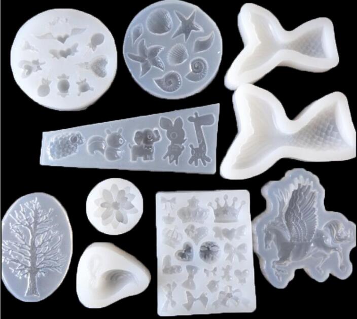 Silikonform mit flamingos, pferden, bäumen, blumen und lollis für schmuck, diamantanhänger, halsketten, bastelarbeiten, harz-epoxid-silikonform