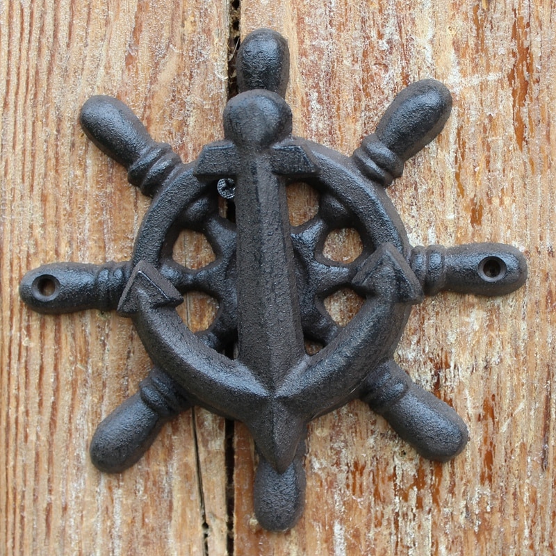 Europeisk stil gjutjärn hantverk retro dörr knackar antikt dörrhandtag innergård hem väggdekoration roder