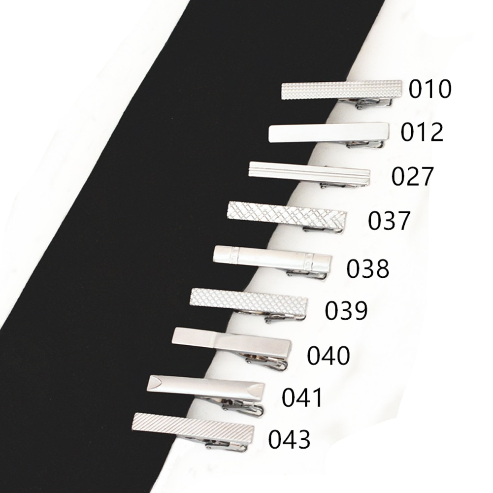 Lange 4 Cm 10 Model Retail Korte Zilveren Mannen Metalen Stropdas Tie Bar Mens Chrome Klem Plain Skinny Tie Clip pins Bars