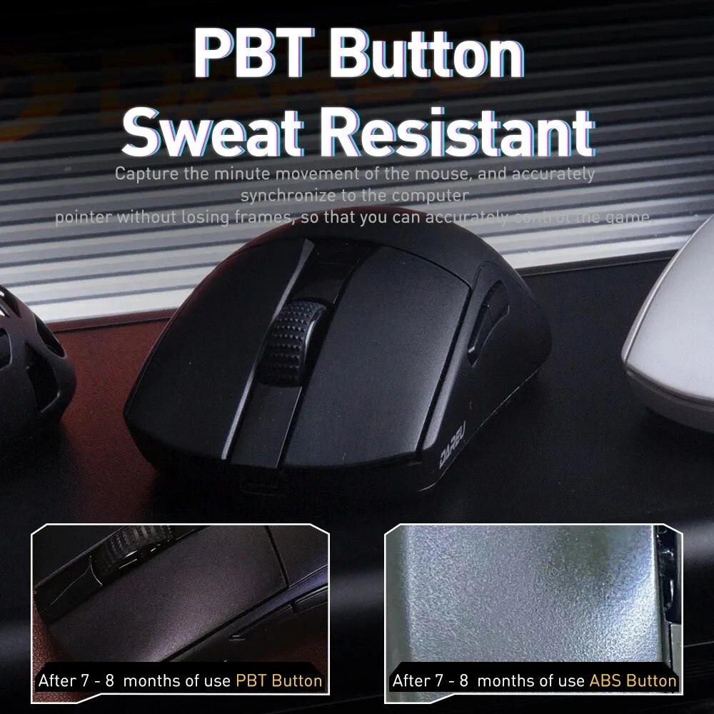DAREU 4KHz trójmodowa bezprzewodowa przewodowa mysz PBT 2.4G PAW3395 26000 DPI RGB 6 programowalnych przycisków akumulator do laptopa PC dla graczy
