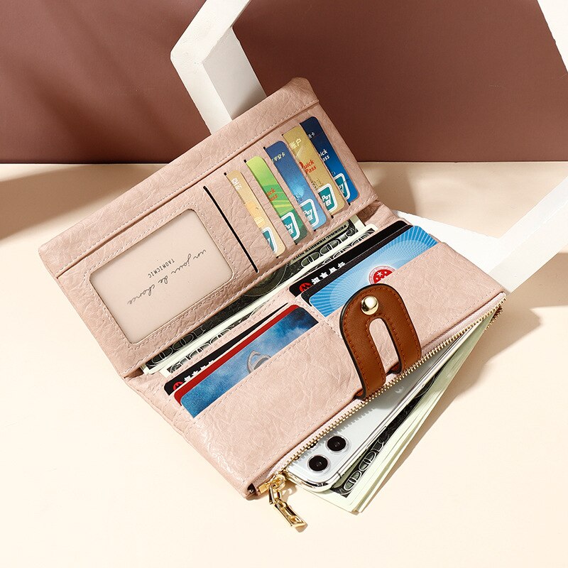 LISM Wallet Women's Long Casual Multifunction Mobile Wallet Multi Card Holder Large Capacity Women Clutch
