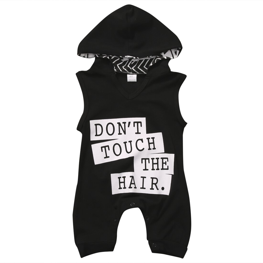 Kühlen Strampler Neugeborenen Jungen Outfits Kleinkind Baby Kinder Jungen Kleidung Sleeveless Baumwolle Mischung Strampler Brief Mit Kapuze Overall