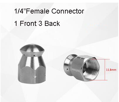 Hogedrukreiniger Riool Afvoer Reinigingssproeier Rvs Afvoer Schoner Nozzle Rioolbuis Cleaner Spray Nozzle: Black