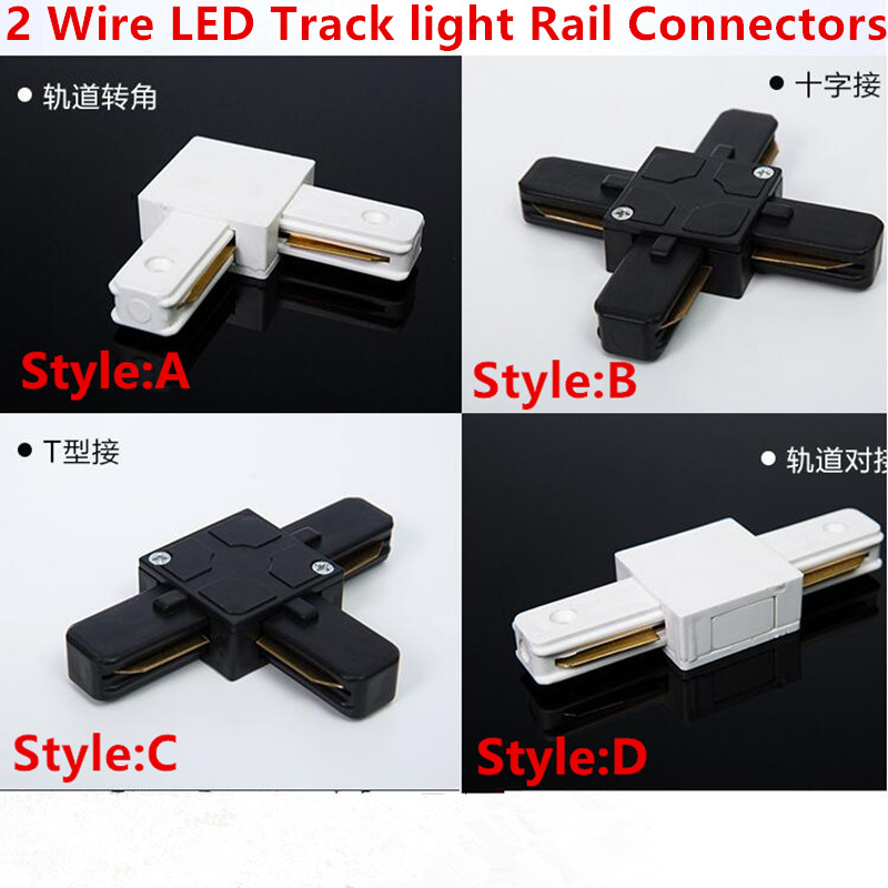 LED Track Rail Connector Straight Connectors 2 Draad Rail Connector Rail Joiner Track Verlichting Voor Spot Light Spoor Fitting Gratis