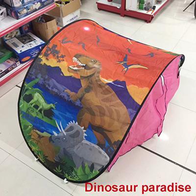 Children Fantasy Dream Tents Dinosaur Island Space Foldable Bed Tents Camping Hiking Christmas with led lights: Red