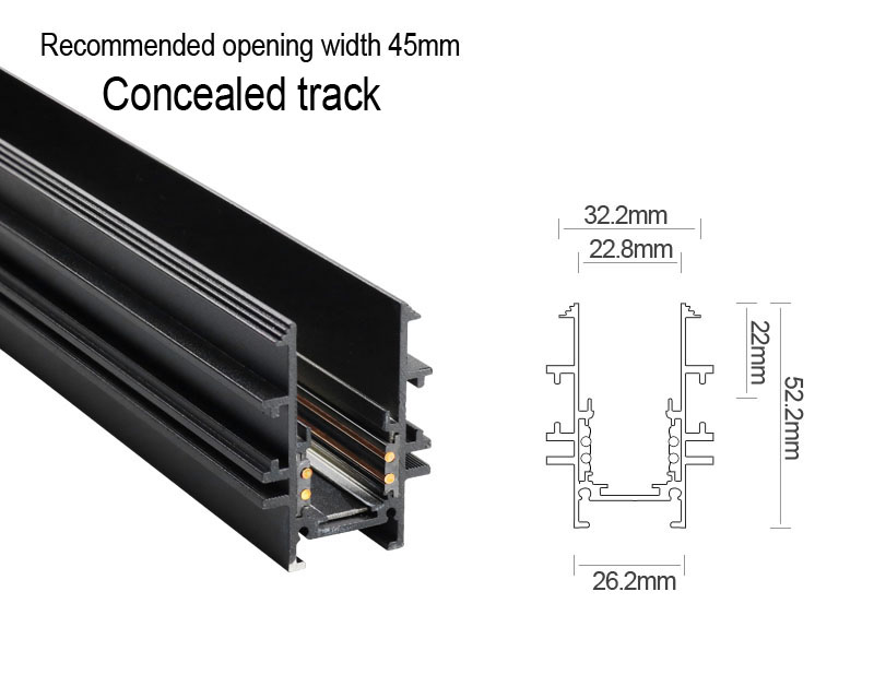 magnetic lamp holder aluminum 1M ceiling recessed suspended LED magnet mount lights track Rail Surface mounted Hoisting